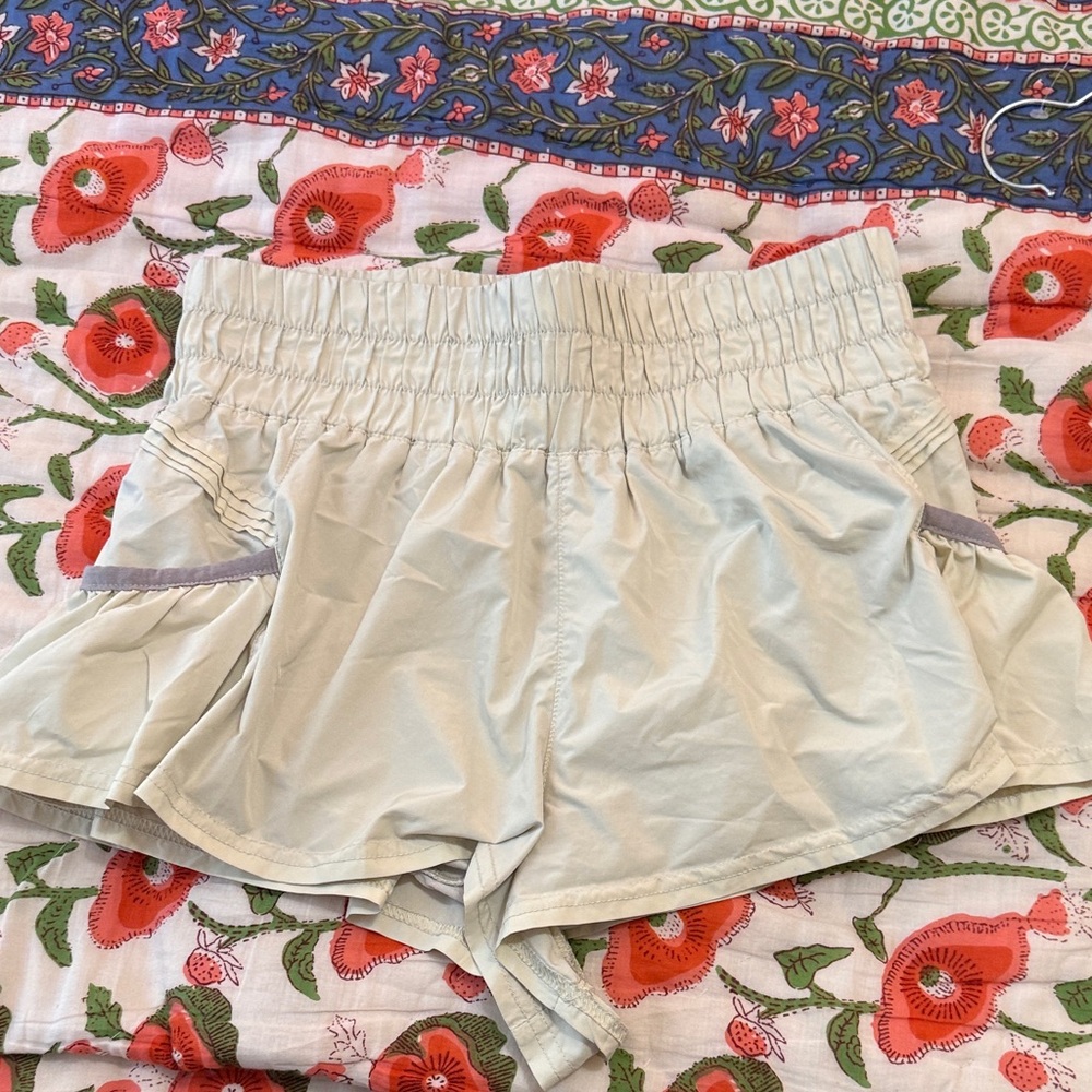 FP Movement Cream Shorts with Purple Trim